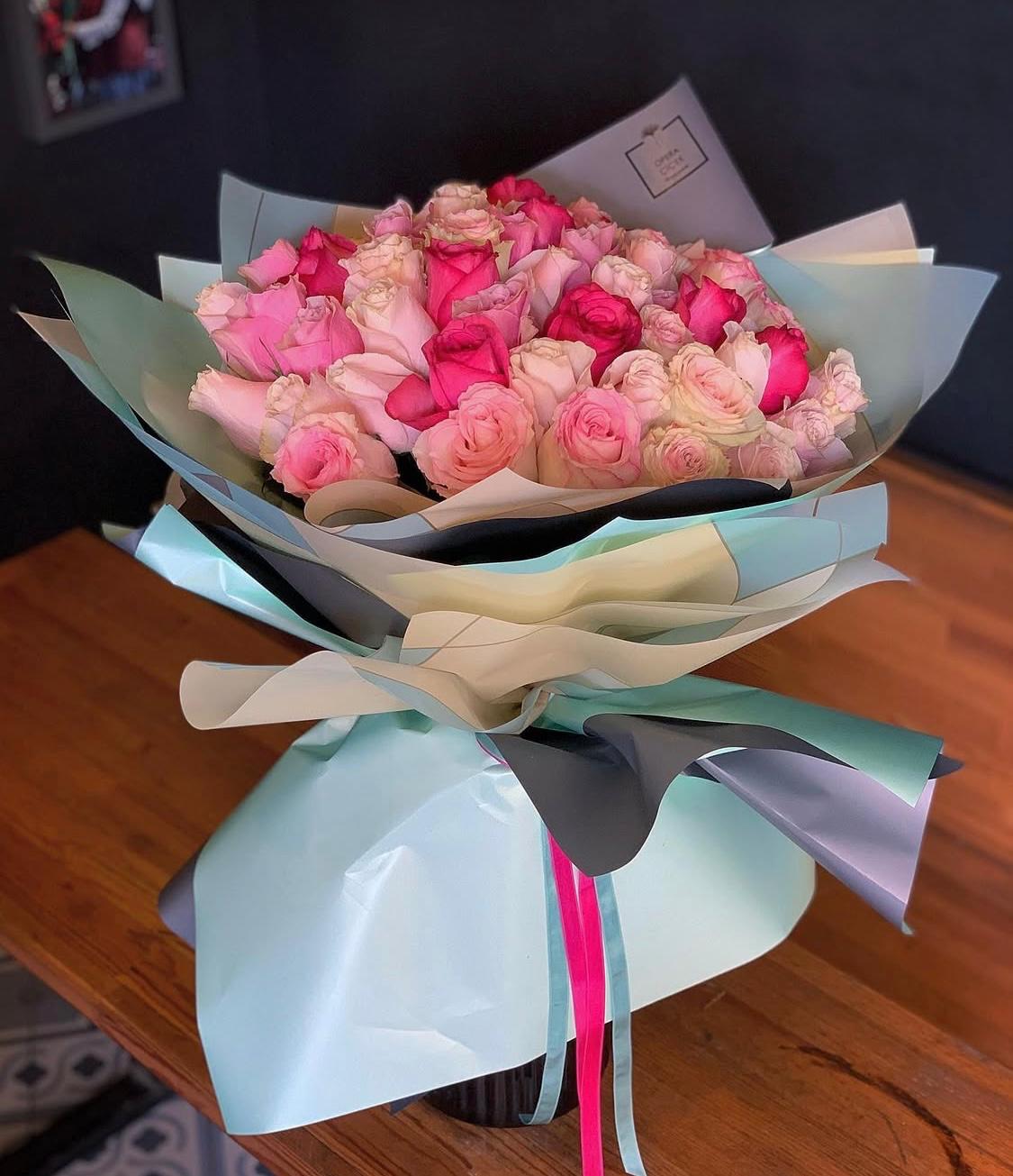Romantik Pembe Gül Buketi