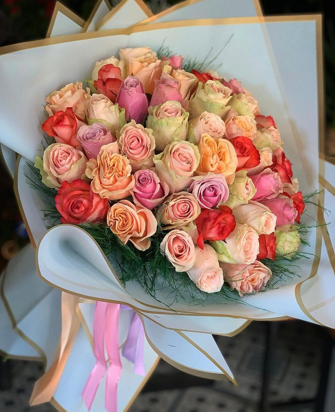 Romantische Farben – Rosenstrauß