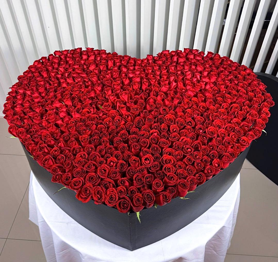 Dev Kalp: Yüzlerce Kırmızı Gül ile Büyüleyici Aşk Sembolü